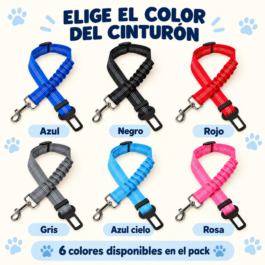 Opciones del cinturón del pack: azul, negro, rojo, gris, azul cielo y rosa